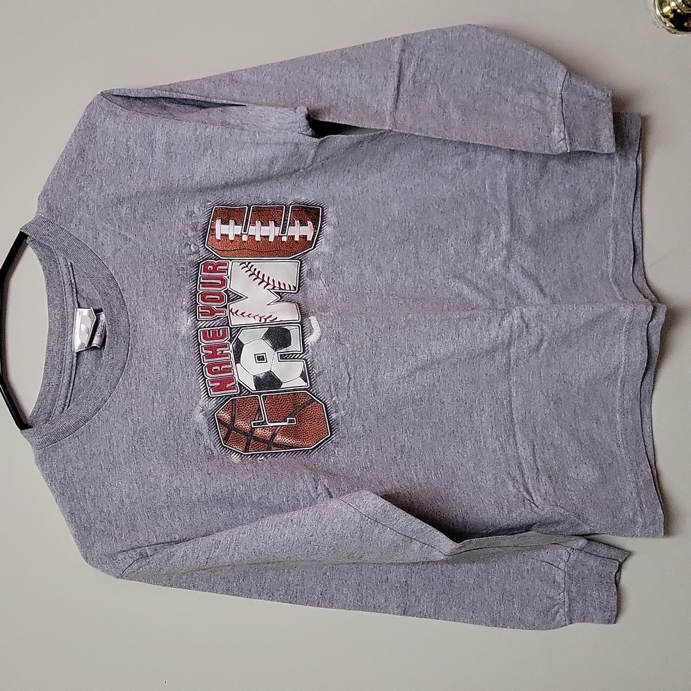 Pro-Spirit Lt Gray Long Sleeve Crewneck "Name Your Game" Shirt